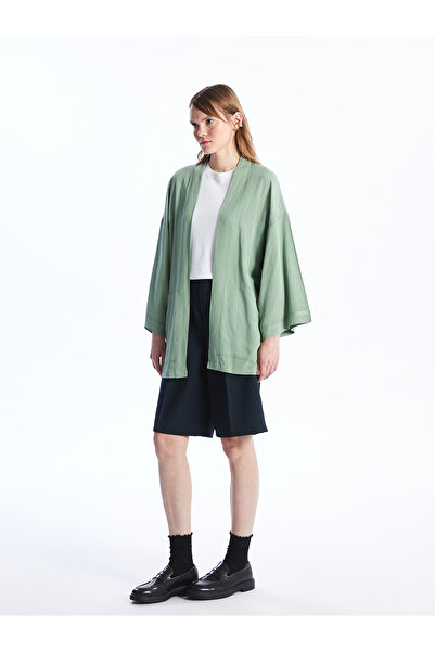 LC Waikiki Dámské oversize kimono Wrap Yala Plain Linen Blended