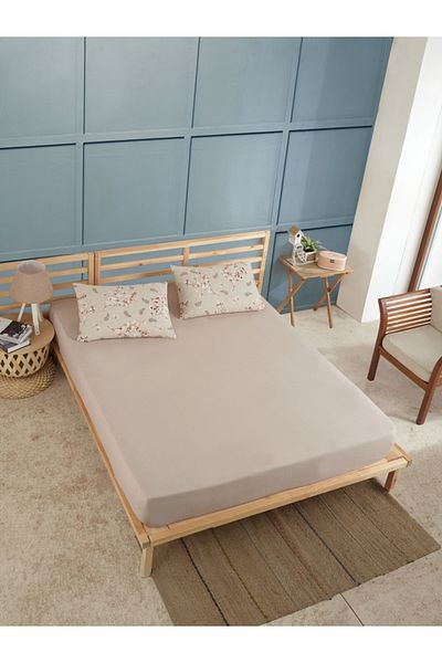 üntaş Sahran Life Brown Colored Combination - Oversize 180x200 Elastic Flap Sheet and 2 Pillowcases