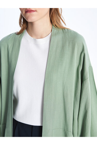 LC Waikiki Dámské oversize kimono Wrap Yala Plain Linen Blended