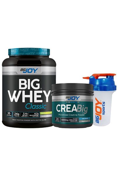 Bigjoy Sports BigWheyClassic - 1020g Chocolate Colored, 120g Unflavored Creatine, Powder Touch