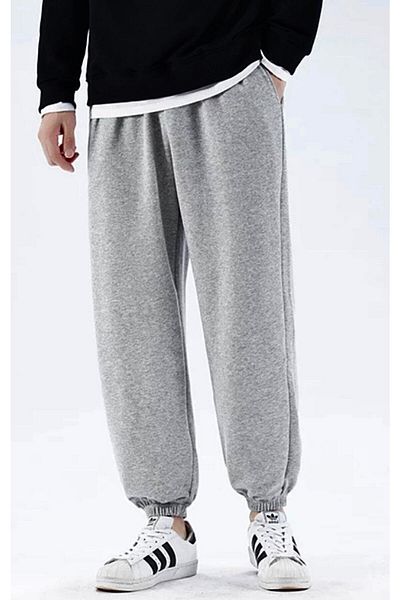 WNWGKN Ανδρικό μαύρο oversize αθλητικό παντελόνι Joggers