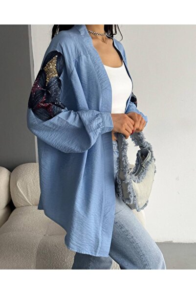 ZTO KADIN PAYETLİ NAKIŞLI KİMONA