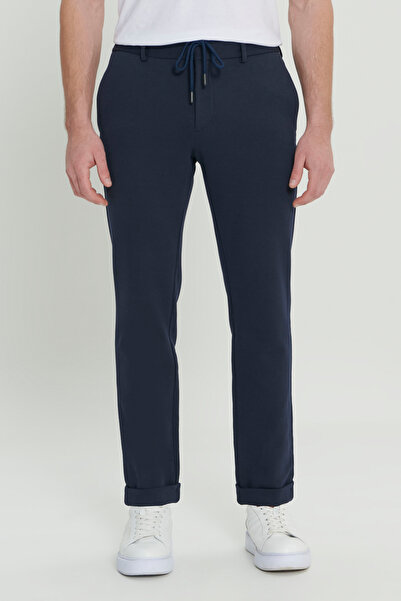 ALTINYILDIZ CLASSICS Чоловічі темно-сині 360 градусів еластичні вузькі трикотажні штани