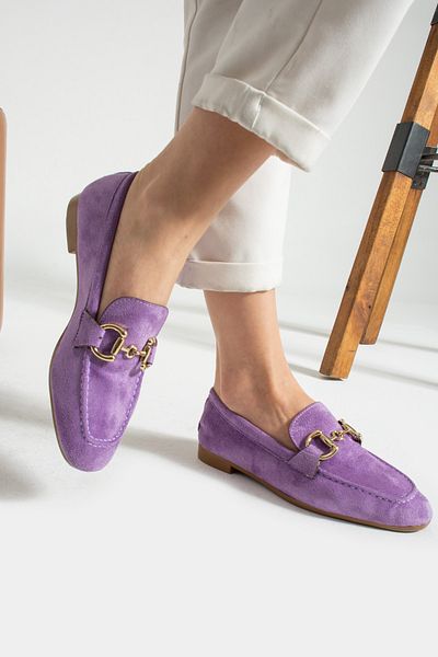 İnan Ayakkabı DETALII DE ACCESORII PANTOFĂ ȘI PANTOFII PANTOFIȘI ȘI PANTOFĂ DE FEMEI LILA DE CULOARE CU CATARAMĂ