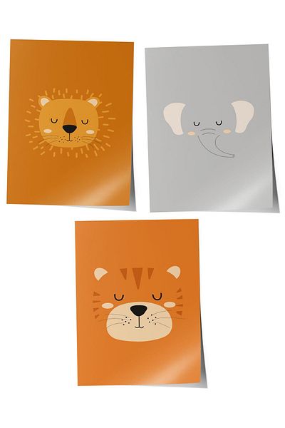 Postifull Baby Room Painting Set of 3, Baby Room Wall Decor, Kids Room Decor, Frameless Poster