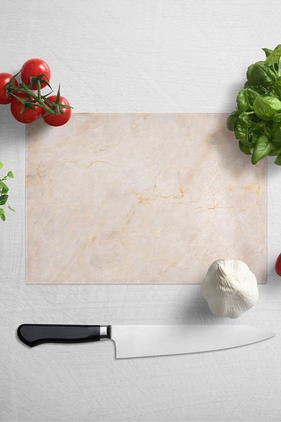 Postifull Glass Cutting Board, Thick And Unbreakable Glass - Marble Theme - 21*30cm, Chopping Board, Kitchen Decor