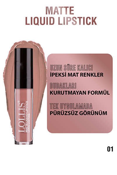 Lollis Matte Liquid Lipstick 01 /mat Likit Ruj 01