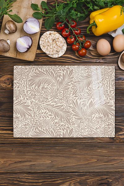 Postifull Vintage Glass Cutting Board, Thick And Unbreakable Glass, Chopping Board, Kitchen Presentation Board - 21*30cm