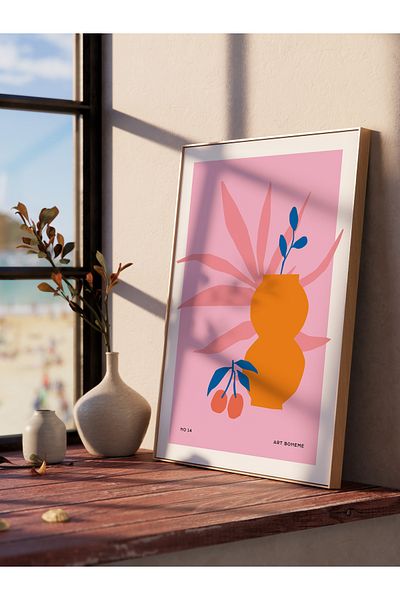 Postifull Πολύχρωμη αφίσα Bohemian Frameless - Αισθητική διακόσμηση τοίχου, για σαλόνι, χωλ, κουζίνα