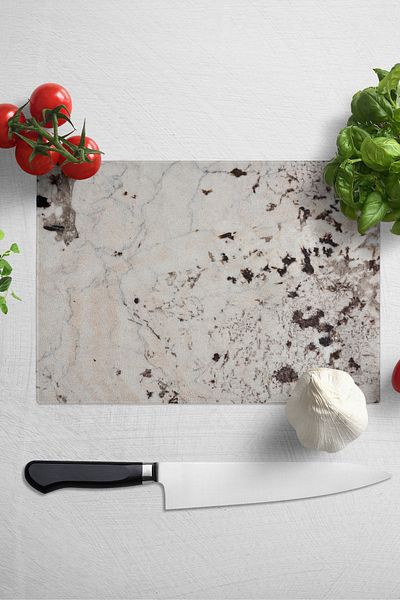 Postifull Glass Cutting Board - Marble Theme - 21*30cm - Chopping Board - Aesthetic, Decorative Presentation Board