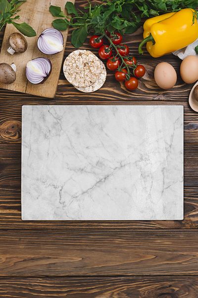 Postifull Glass Cutting Board, Thick And Unbreakable Glass - Marble Theme - 21*30cm, Chopping Board, Kitchen Decor