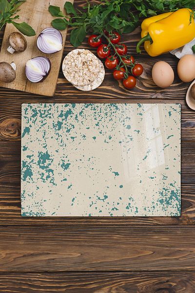 Postifull Glass Cutting Board, Thick And Unbreakable Glass - Boho Theme - 21*30cm - Chopping Board, Kitchen Decor