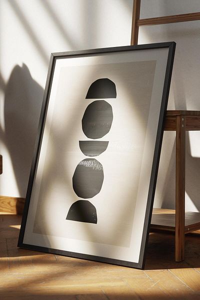 Postifull Black White Boho Wall Decor, Frameless Poster, Frameless Wall Painting - Fine Art Paper