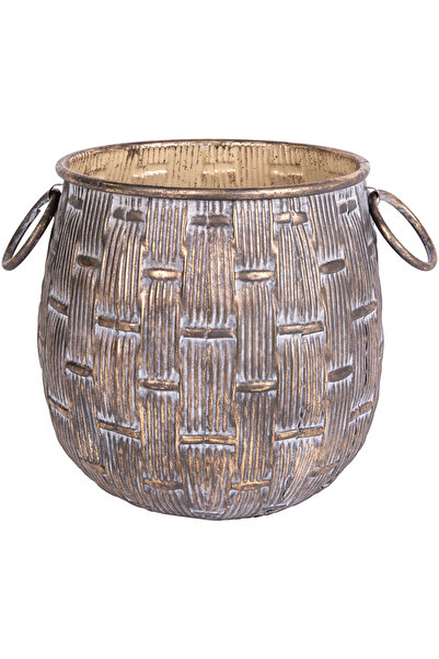 Herdekora Metal Saksı Kulplu 26,5x27 Cm.