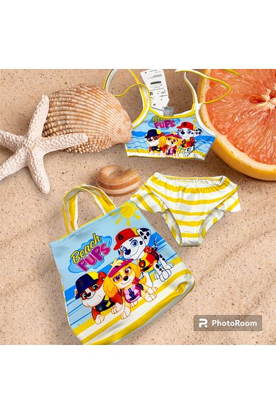 Esterella Girl's Bikini Set with Bag - Rope Tie and Bag