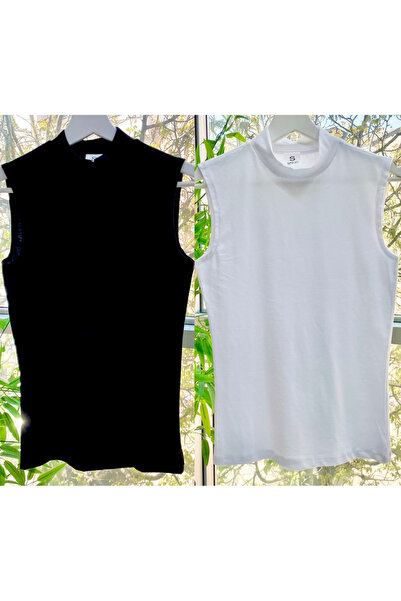 ALALDIR Sıfır Kol Yarım Balıkçı Kadın Body 2 Adet