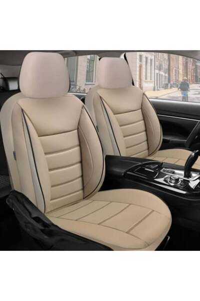 KUZEYDEN Renault Fluence Uyumlu Oto Koltuk Kılıfı Bej Deri