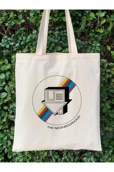 Cemira The Neighborhood Design Tote Bag, Raw Cloth Bag