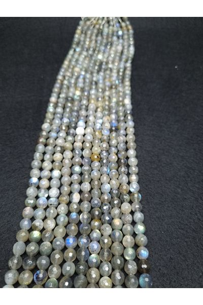 Yüksel Boncuk 8 mm Labradorite (A+) Stone Facet Cut Natural Stone String