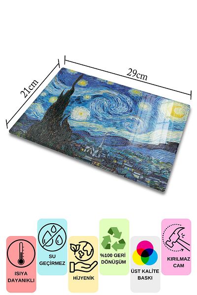 Postifull Cutting Board, New Generation Chopping Board Glass, Art Series, Thick and Tempered Unbreakable Glass, 21*30cm