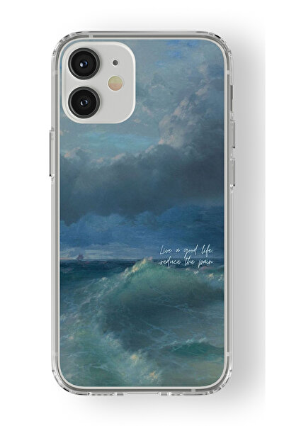 Multitronic حافظة شفافة مطبوعة بتصميم Good Life متوافقة مع هاتف iPhone 12