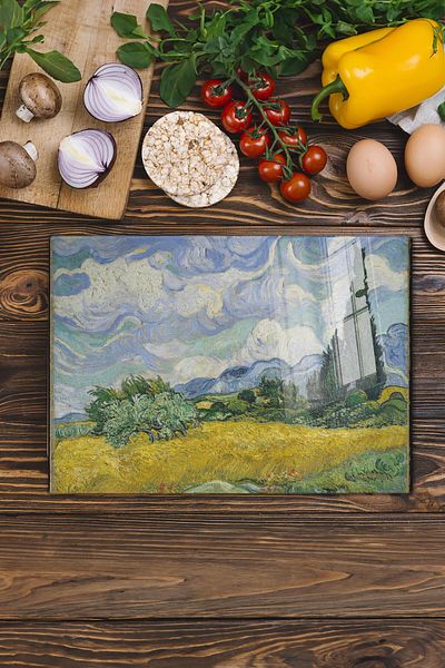Postifull Cutting Board, New Generation Chopping Board Glass, Art Series, Thick and Tempered Unbreakable Glass, 21*30cm