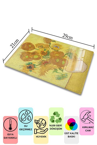 Postifull Cutting Board, New Generation Chopping Board Glass, Art Series, Thick and Tempered Unbreakable Glass, 21*30cm
