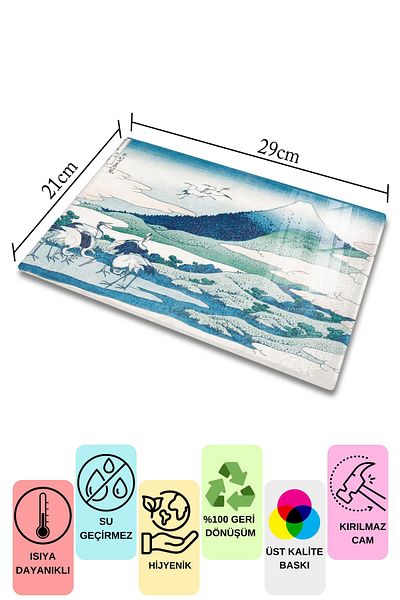 Postifull Cutting Board, New Generation Chopping Board Glass, Art Series, Thick And Tempered Unbreakable Glass, 21*30cm