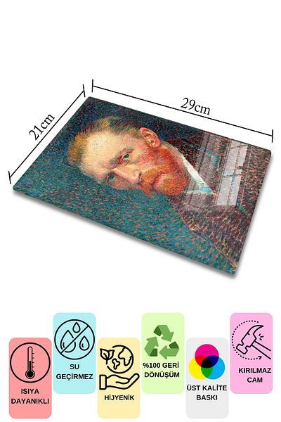 Postifull Cutting Board, New Generation Chopping Board Glass, Art Series, Thick and Tempered Unbreakable Glass, 21*30cm