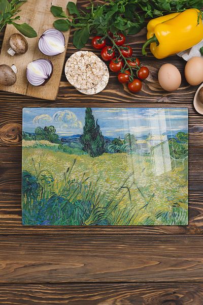 Postifull Cutting Board, New Generation Chopping Board Glass, Art Series, Thick and Tempered Unbreakable Glass, 21*30cm