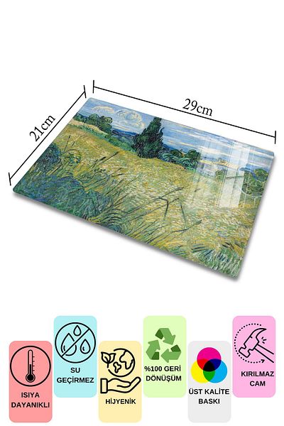 Postifull Cutting Board, New Generation Chopping Board Glass, Art Series, Thick and Tempered Unbreakable Glass, 21*30cm