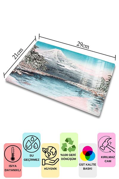 Postifull Cutting Board, New Generation Chopping Board Glass, Art Series, Thick and Tempered Unbreakable Glass, 21*30cm