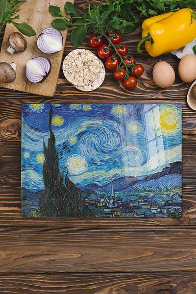 Postifull Cutting Board, New Generation Chopping Board Glass, Art Series, Thick and Tempered Unbreakable Glass, 21*30cm