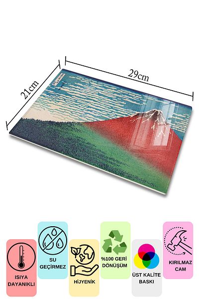 Postifull Cutting Board, New Generation Chopping Board Glass, Art Series, Thick and Tempered Unbreakable Glass, 21*30cm