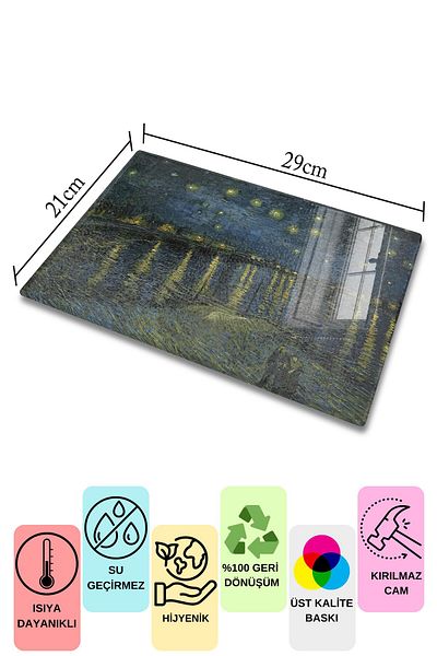Postifull Cutting Board, New Generation Chopping Board Glass, Art Series, Thick and Tempered Unbreakable Glass, 21*30cm