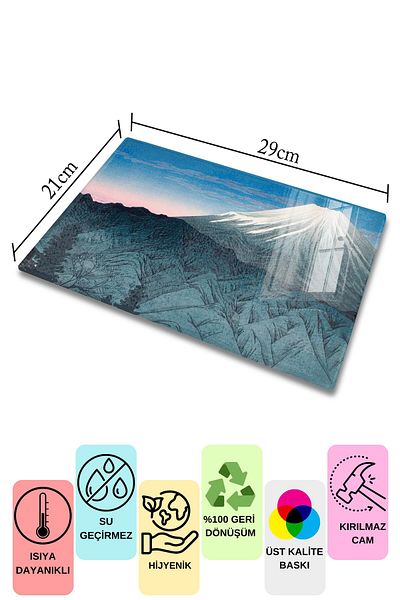 Postifull Cutting Board, New Generation Chopping Board Glass, Art Series, Thick and Tempered Unbreakable Glass, 21*30cm