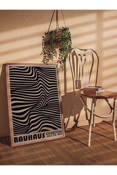 Postifull Μαύρη αφίσα τοίχου της σειράς Bauhaus - Εκτύπωση HD, Χοντρό διακοσμητικό αρχαιολογικής τέχνης