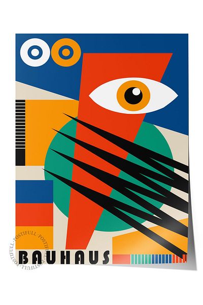 Postifull Πολύχρωμη αφίσα χωρίς πλαίσιο της σειράς Bauhaus - Διακόσμηση τοίχου με εκτύπωση HD