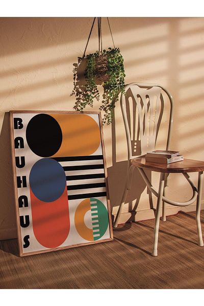 Postifull Πολύχρωμη αφίσα χωρίς πλαίσιο της σειράς Bauhaus - Διακόσμηση τοίχου με εκτύπωση HD