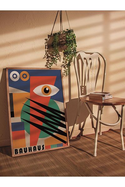 Postifull Πολύχρωμη αφίσα χωρίς πλαίσιο της σειράς Bauhaus - Διακόσμηση τοίχου με εκτύπωση HD