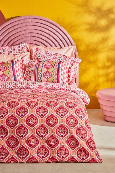Karaca Home Σετ Παπλωματοθήκη Cordelia Satin Διπλό Πορτοκαλί