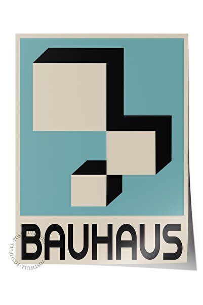 Postifull Αφίσα χωρίς πλαίσιο, Σειρά Bauhaus, Αφίσα μπλε τοίχου, Διακόσμηση τ...