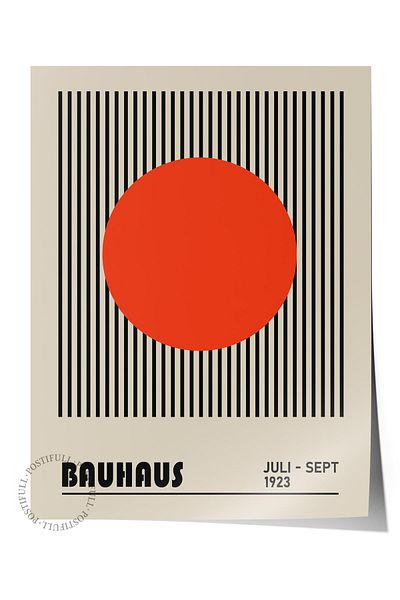 Postifull Μπεζ αφίσα της σειράς Bauhaus - Χοντρό αρχειοθετικό κοπή τέχνης, εκτυπωμένη διακόσμηση τοίχου HD