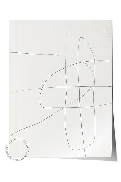 Postifull Poster fără încadrare Seria nordică abstractă, pictură nordică, poster de perete, imprimare HD, gros archival