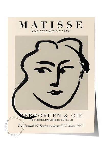 Postifull Αφίσα Παστέλ Σχεδίου Henri Matisse - Χωρίς πλαίσιο, Αφίσα Εικονογράφησης Duar, Εκτύπωση HD, Παχύ