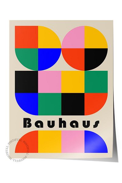 Postifull Πολύχρωμη αφίσα χωρίς πλαίσιο της σειράς Bauhaus - Διακόσμηση τοίχου με εκτύπωση HD