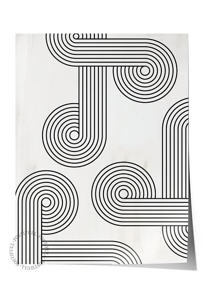 Postifull Poster fără încadrare Seria nordică abstractă, pictură nordică, poster de perete, imprimare HD, gros archival