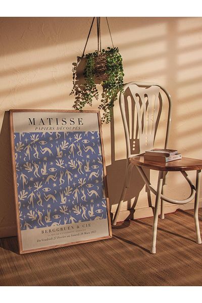 Postifull Μπλε αφίσα σχεδίασης εικονογράφησης Matisse - Διακόσμηση Duar, τυπωμένη HD