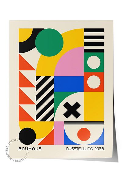 Postifull Πολύχρωμη αφίσα χωρίς πλαίσιο της σειράς Bauhaus - Διακόσμηση τοίχου με εκτύπωση HD