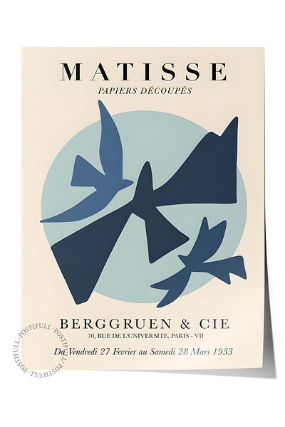 Postifull Αφίσα Παστέλ Σχεδίου Henri Matisse - Χωρίς πλαίσιο, Αφίσα Εικονογράφησης Duar, Εκτύπωση HD, Παχύ